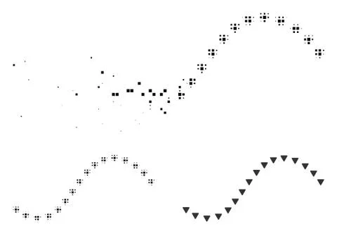 Fragmented Dot Halftone Dotted Function Line Icon Illustrazione stock