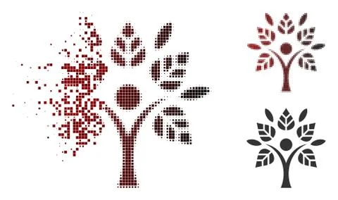Fragmented Dot Halftone Eco Man Icon Illustrazione stock