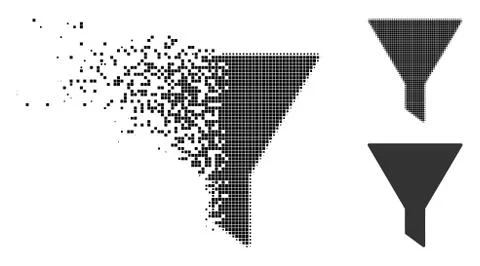 Fragmented Dot Halftone Filter Icon Stock Illustration