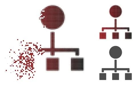 Fragmented Dot Halftone Hierarchy Icon Ilustración de archivo