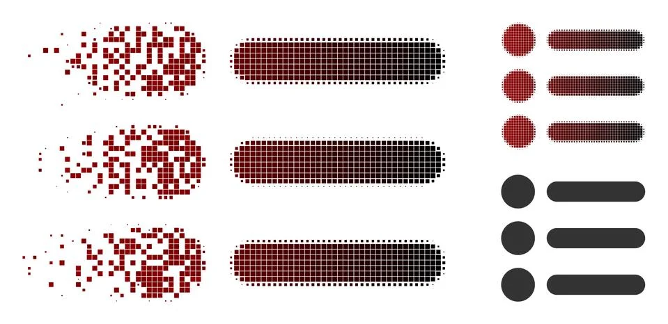 Fragmented Dot Halftone Items Icon 스톡 일러스트