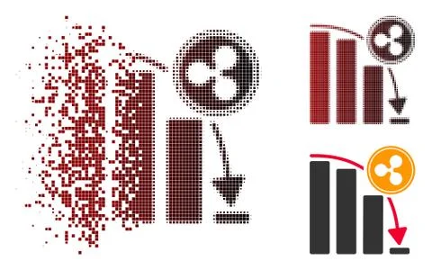Fragmented Dot Halftone Ripple Epic Fail Chart Icon 스톡 일러스트