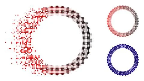 Fragmented Dot Halftone Rosette Circular Star Frame Icon Stockillustratie