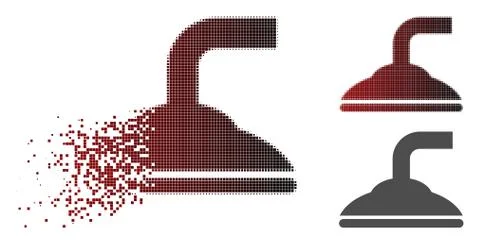 Fragmented Dot Halftone Shower Head Icon 库存插图