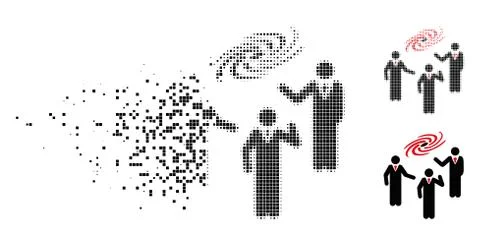 Fragmented Dot Halftone Space Chat Icon Stockillustratie