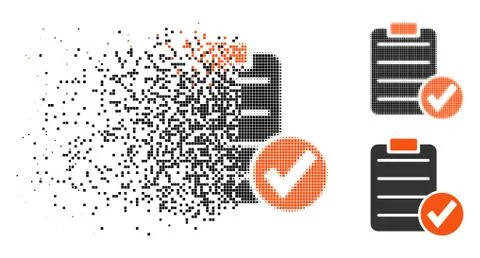 Fragmented Dotted Halftone Apply Form Icon Stockillustratie