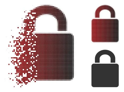 Fragmented Dotted Halftone Lock Icon イラスト素材