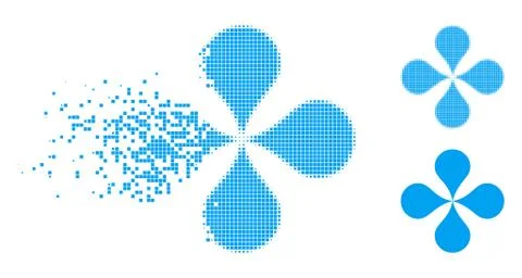 Fragmented Dotted Halftone Map Pointers Icon イラスト素材