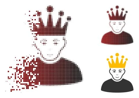 Fragmented Dotted Halftone Moderator Icon Stockillustratie