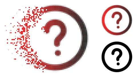 Fragmented Dotted Halftone Question Icon 스톡 일러스트