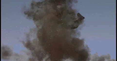 Fragmented Fire Blast Compositing Element Against Blue Screen 库存影片 334851170