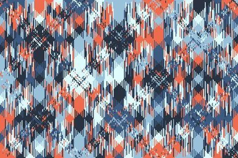 Fragmented glitch surface with angular grids, displaced stripes, and rough .. Stock Illustration