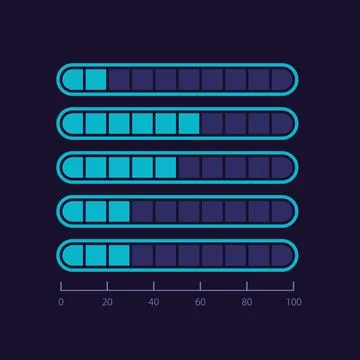Fragmented level infographic chart design template for dark theme イラスト素材
