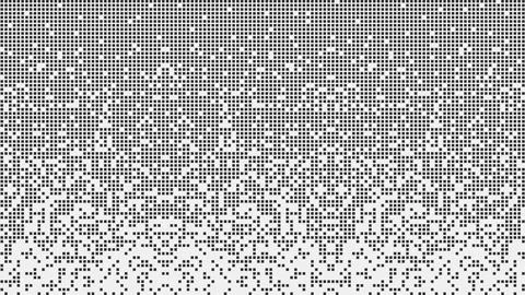 Fragmented matrix blocks falling down in black and white. Stock Illustration