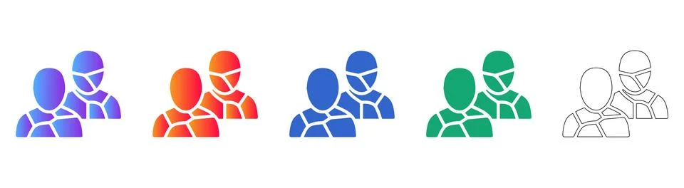 Fragmented Network Team Collaboration Icons Stock Illustration