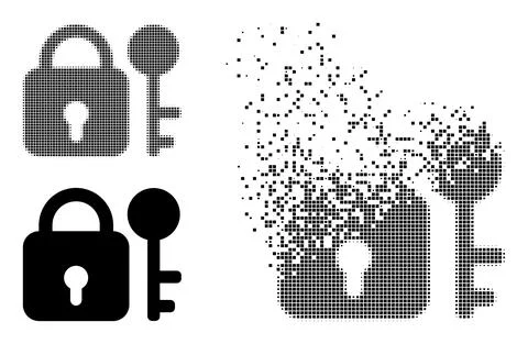 Fragmented Pixel and Original Secrecy Icon Stock Illustration