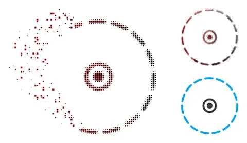 Fragmented Pixel Halftone Circle Area Icon イラスト素材