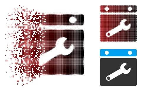 Fragmented Pixel Halftone Date Options Icon Stock Illustration