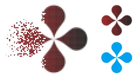 Fragmented Pixel Halftone Map Pointers Icon Stock Illustration