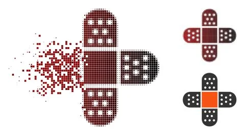 Fragmented Pixel Halftone Plaster Icon 스톡 일러스트