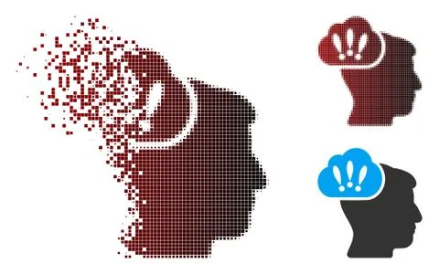 Fragmented Pixel Halftone Problem Brainstorm Icon イラスト素材
