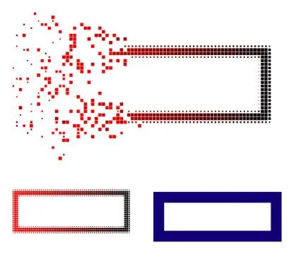 Fragmented Pixel Halftone Rectangle Frame Icon イラスト素材