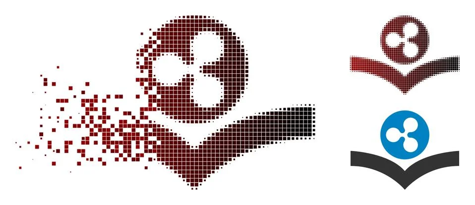 Fragmented Pixel Halftone Ripple Knowledge Book Icon 스톡 일러스트