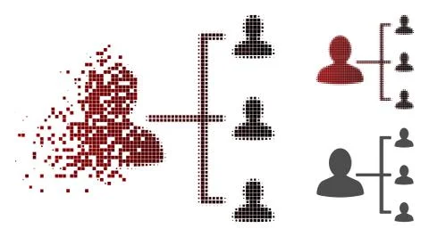 Fragmented Pixelated Halftone User Scheme Icon Ilustración de archivo