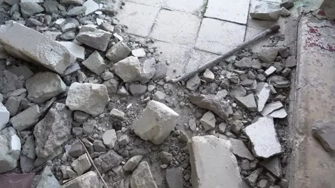 Fragmented Ruins of a Deteriorating Structure Embraced by Nature's Reclamatio Stock Footage 294985502