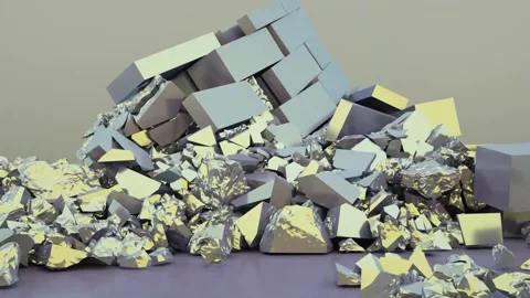 Fragments and Pieces Falling 3D Rendering Stock Footage 244547892
