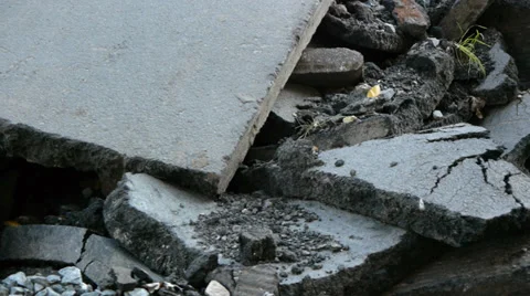 Fragments of asphalt Video stock 34991905