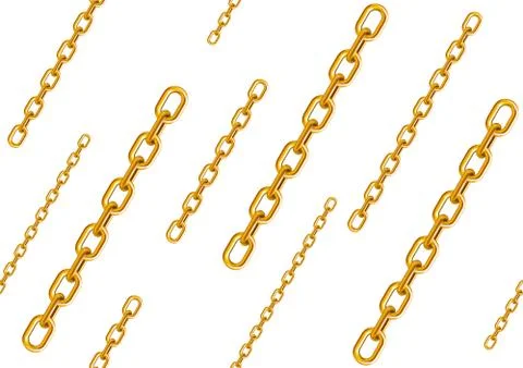 Fragments of gold chains Stock Illustration