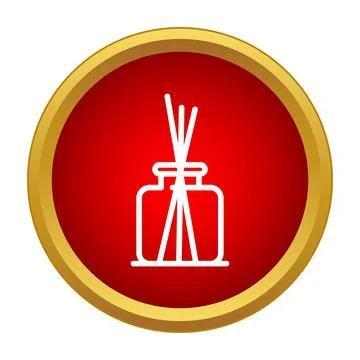 Fragrance diffuser icon inside red and gold circle イラスト素材