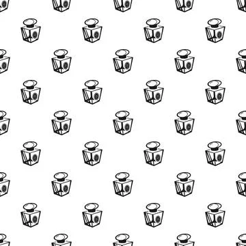 Fragrance perfume bottle seamless pattern black and white Stockillustratie
