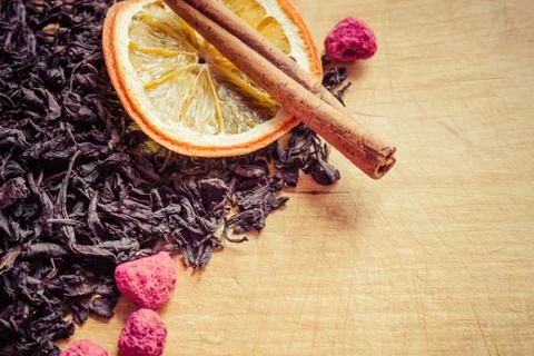 Fragrant black tea. Stock Photos