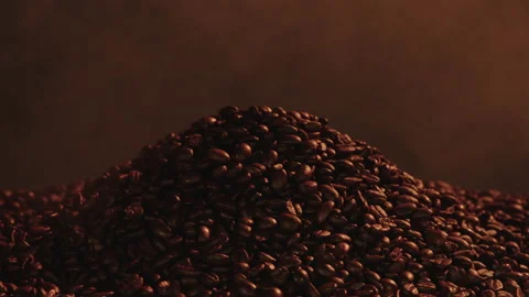 Fragrant coffee beans being roasted Stock Footage 145274100