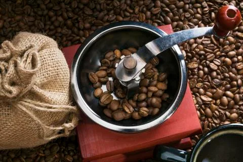 Fragrant coffee beans Stock Photos