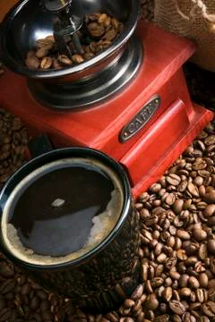 Fragrant coffee beans Stock Photos