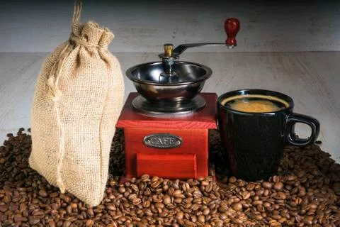 Fragrant coffee beans Stock Photos