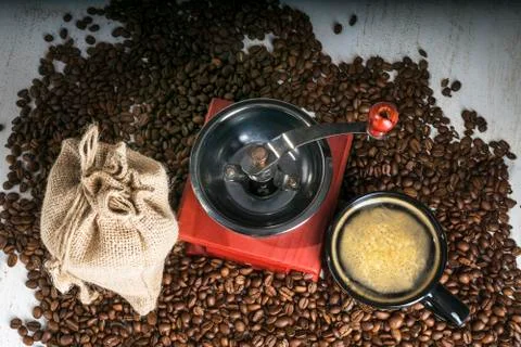 Fragrant coffee beans Stock Photos