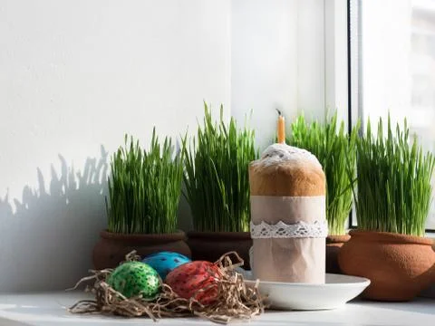 Fragrant cupcake. Preparing for Easter Stock Photos