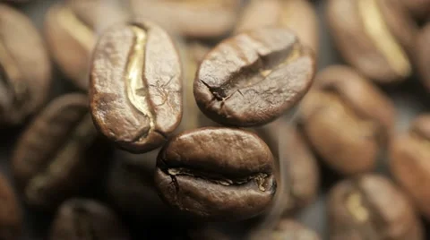 Fragrant fried coffee bean with the smoke Stock Footage 11049924