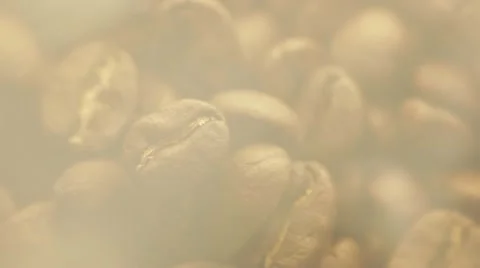 Fragrant fried coffee bean with the smoke Stock Footage 11050635