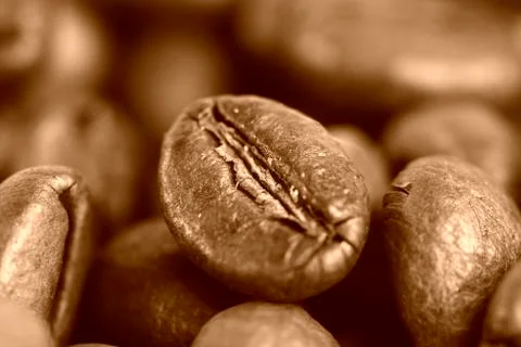 Fragrant fried coffee beans Stock-Fotos