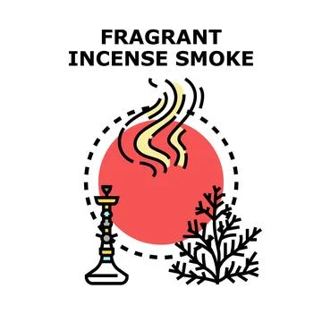 Fragrant incense smoke creating relaxing spiritual atmosphere Stock Illustration