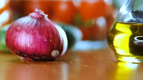 The fragrant pepper is poured onto the kitchen table. Stock Footage 75950155