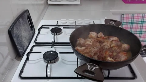 Fragrant Pepper Spice Boosts Fried Meat Flavor Stock Footage 304131993