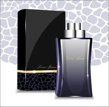 Fragrant perfume with elegant packaging. Vector illustration. Stock Illustration