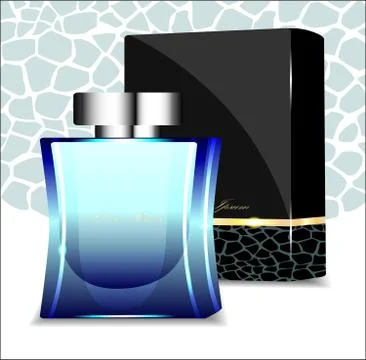 Fragrant perfume with elegant packaging. Vector illustration. Illustration