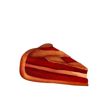 A fragrant pie with a thick crust, stuffed with apples, berries or pumpkins.  Illustrazione stock